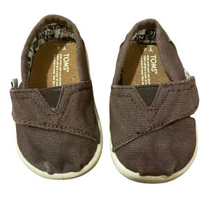 Classic Tom's Brown Slip On, Size 4T, Unisex